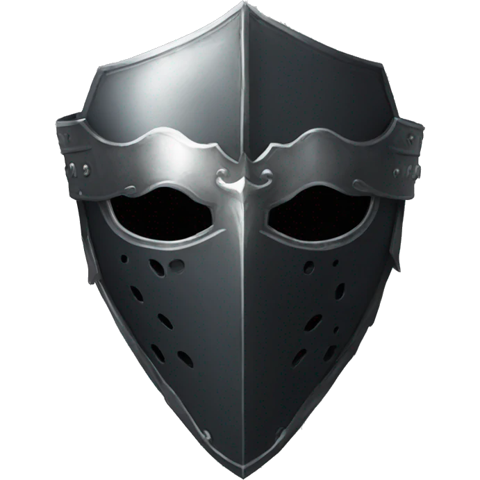 Bloodborne , Black armour , face fully covered with a silver mask  emoji