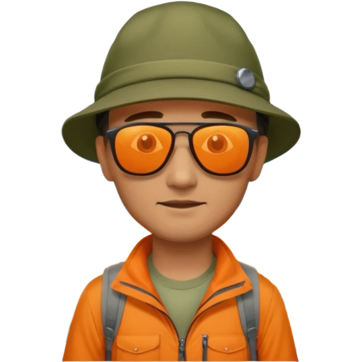 Man + orange tent,Mountain Campers. emoji