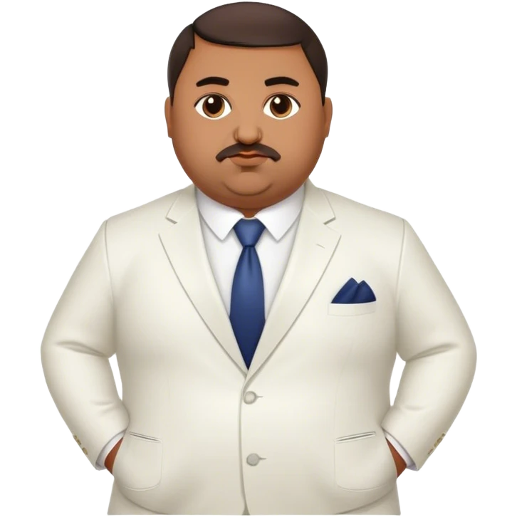 Fat Armenian oligarch with bowlcut wearing white suit emoji