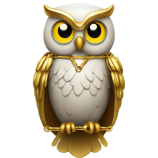 Owl with gold chain emoji