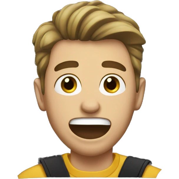 Guy mewing in a car emoji