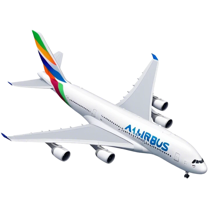 Airbus A380 - Airbus (Model Year: 2021) (Iconic colour: White with colorful tail) emoji