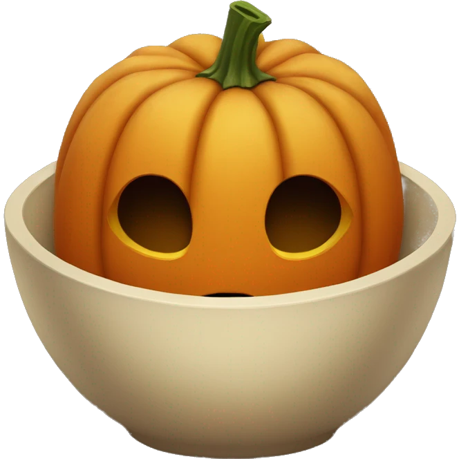pumpkin in a bowl. no face. emoji