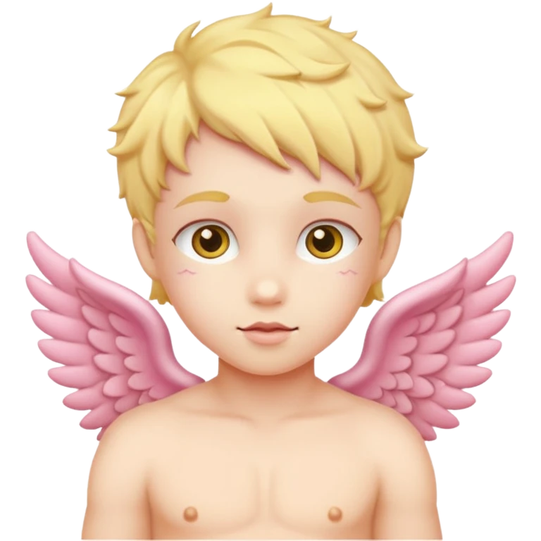Cupid in soft pink, beige and yellow pastel light emoji