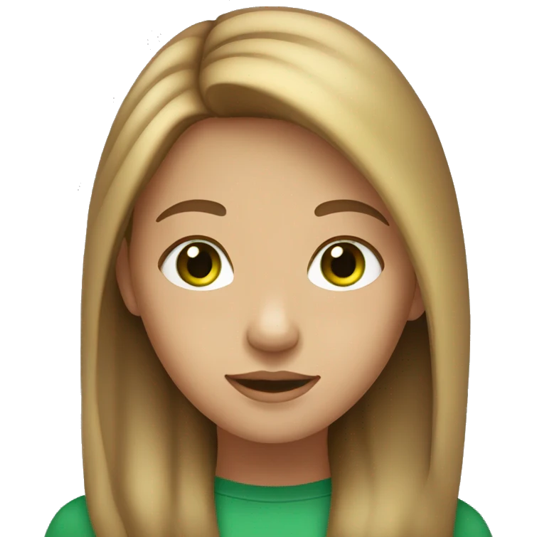 Girl with light brown hair and green eyes emoji