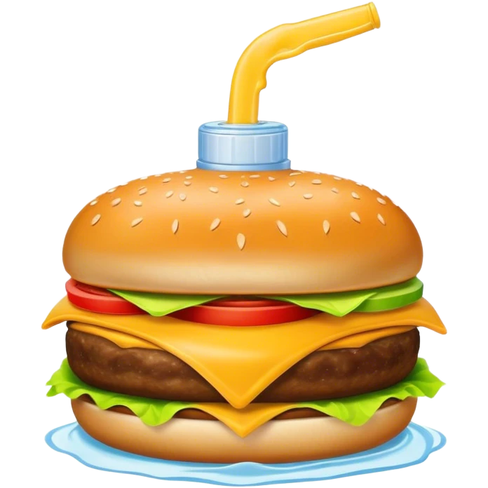 water bottle on a cheese burger emoji