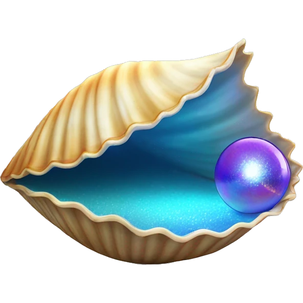 Open Clam shell with disco ball in the center  emoji