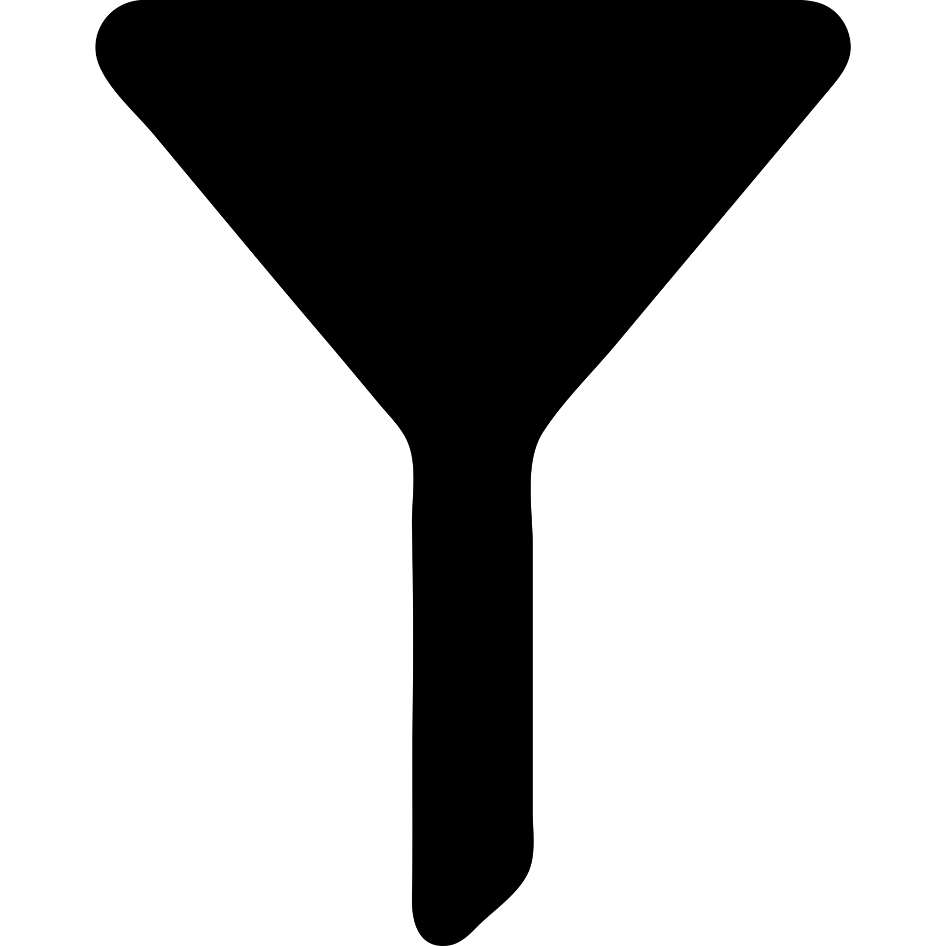 solid black filled icon of a laboratory funnel with a long narrow stem, stylized emoji