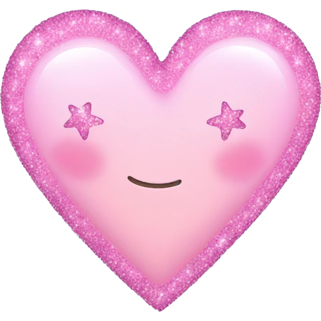 Sparkly Pastel pink heart emoji
