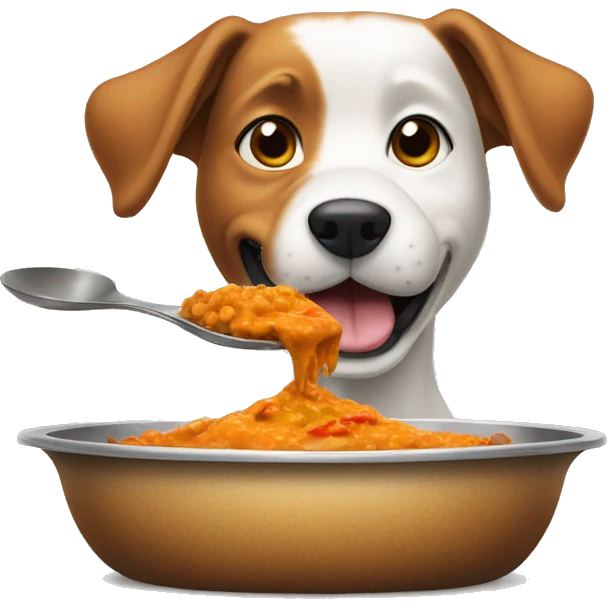 Dog eating curry emoji