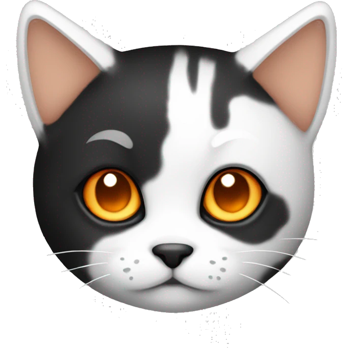 cute black and white and orange a cat emoji