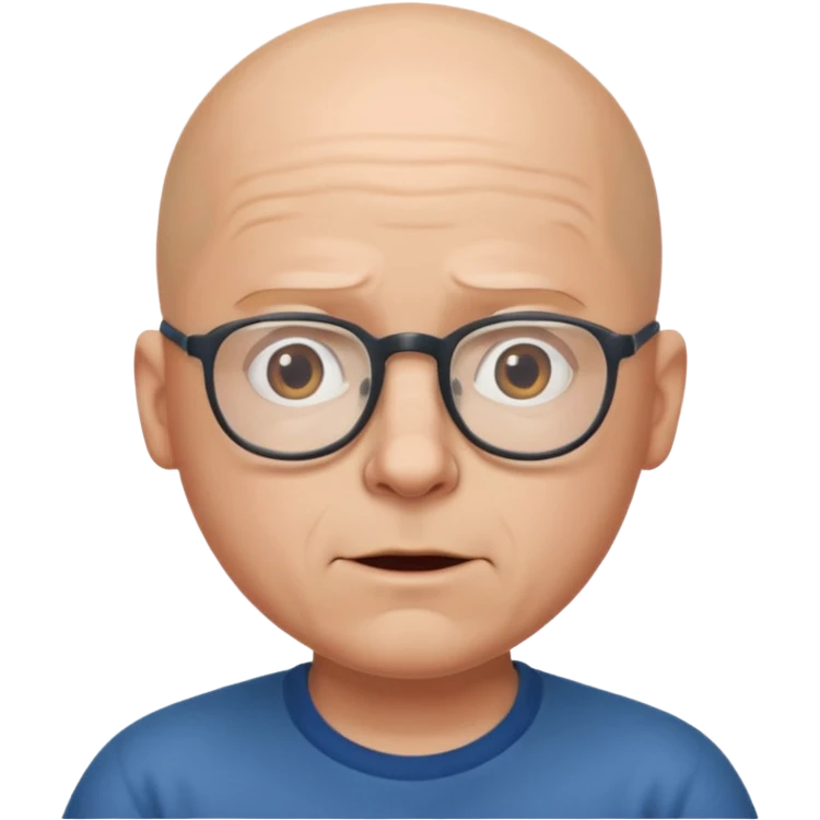 bald man with glasses shrugging emoji