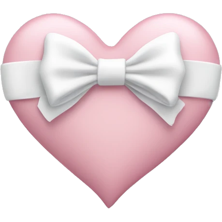 Pastel pink heart with white bow emoji