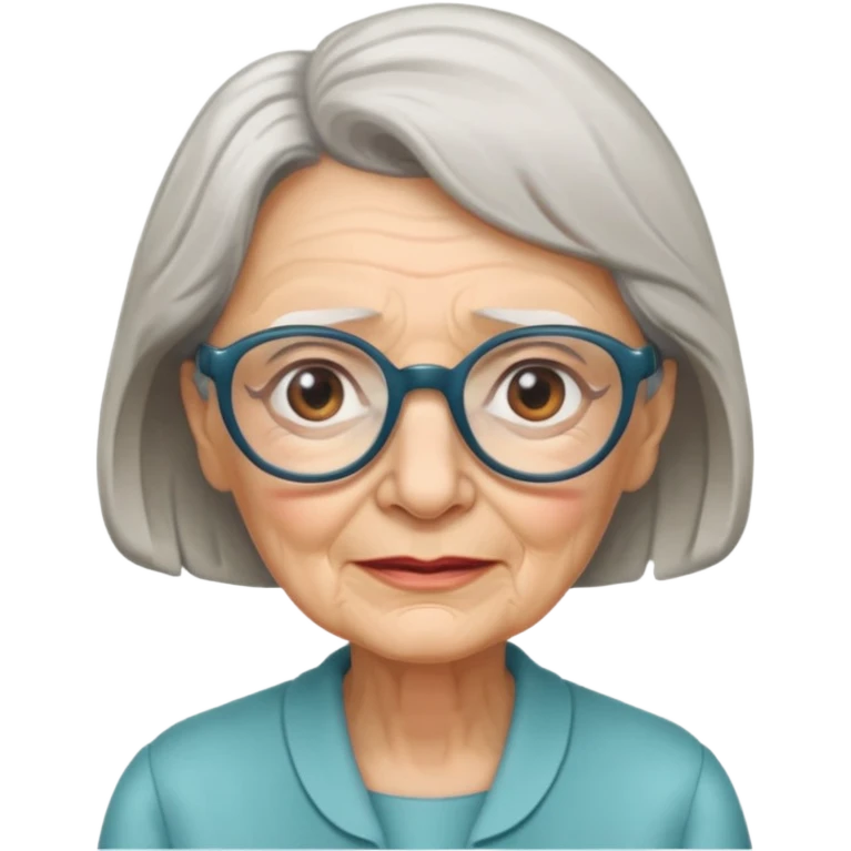 elderly woman with glasses emoji