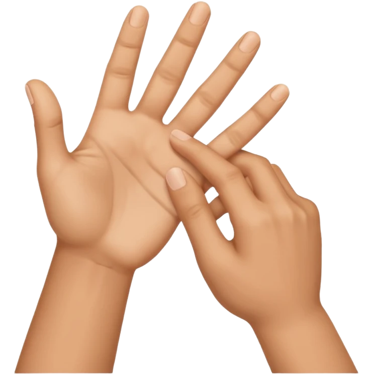  دست راست از مچ توسط دست چپ گرفته شده به سمت بالا emoji