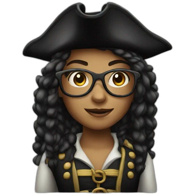 Female pirate with glasses emoji
