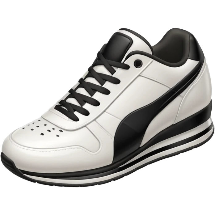 3D Apple-style emoji of a sneaker pressing on the ground, leaving a clear shoe print under it. Rounded, glossy, smooth, soft shadows, white background.

 emoji