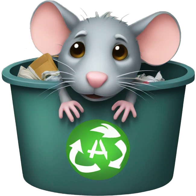 Rat in trash emoji