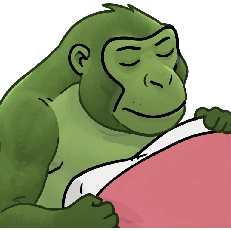 gorilla sleeping on pillow emoji