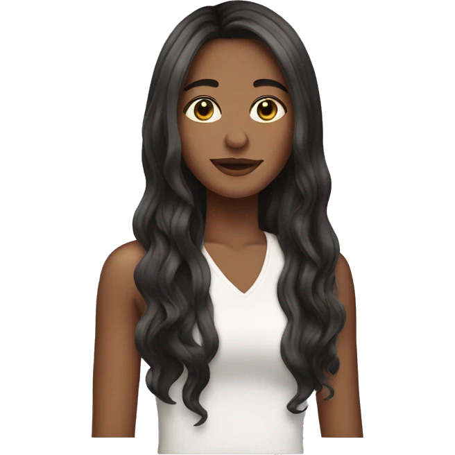 straight hair with waves down emoji
