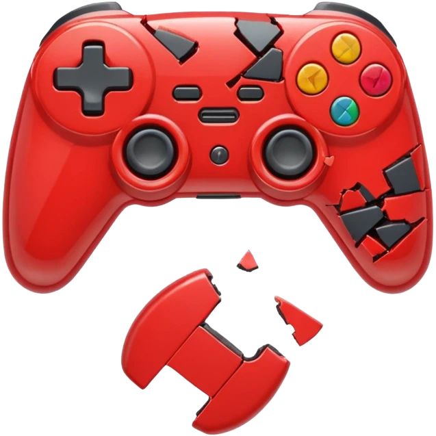 red game controller shattered emoji