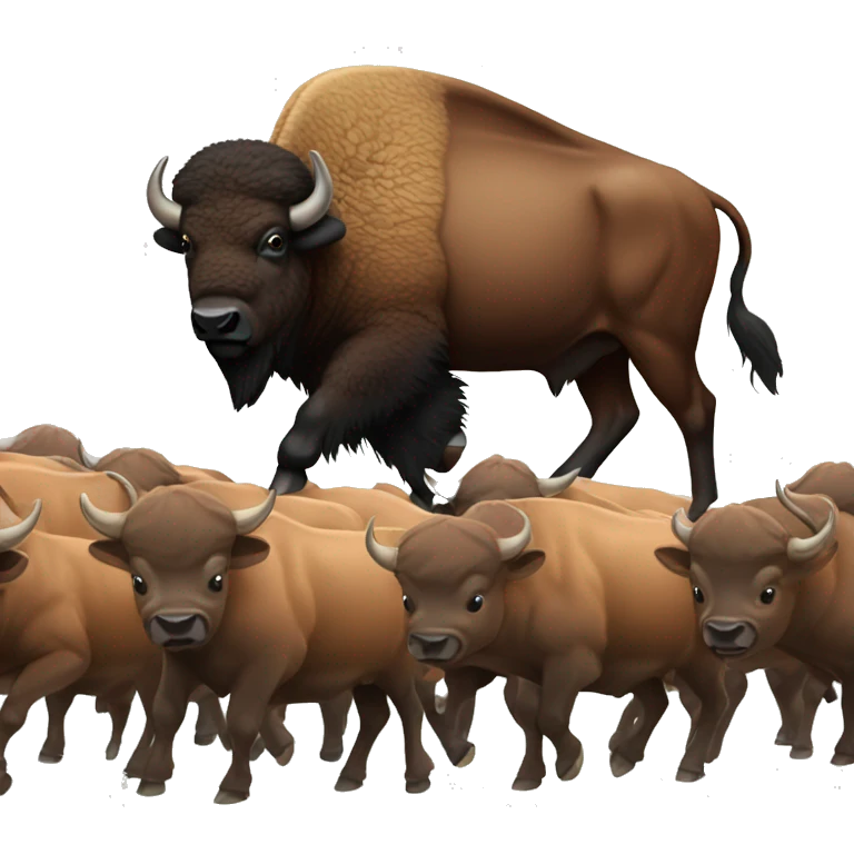 Bison leading the pack of animals  emoji