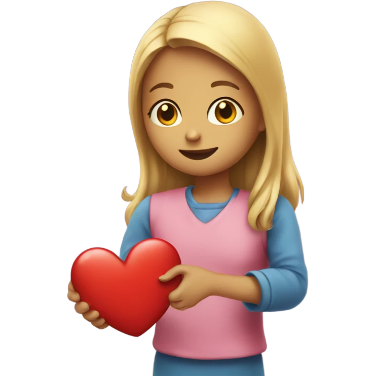 Giving heart to a girl emoji