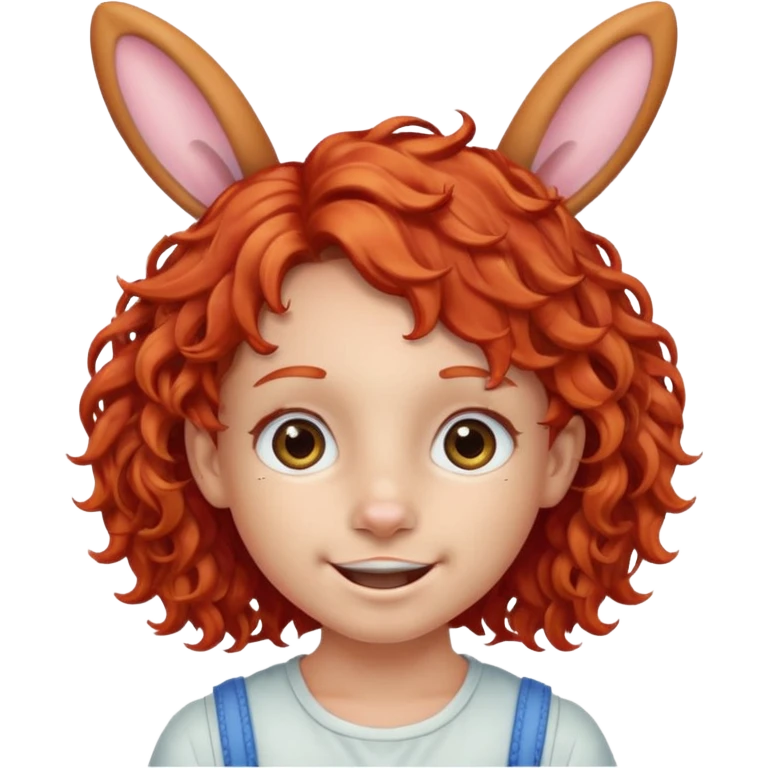 kid with braces bunny eared red haired curly emoji