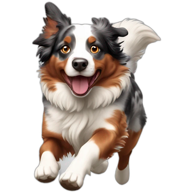 Red merle Australian Shepherd Running emoji