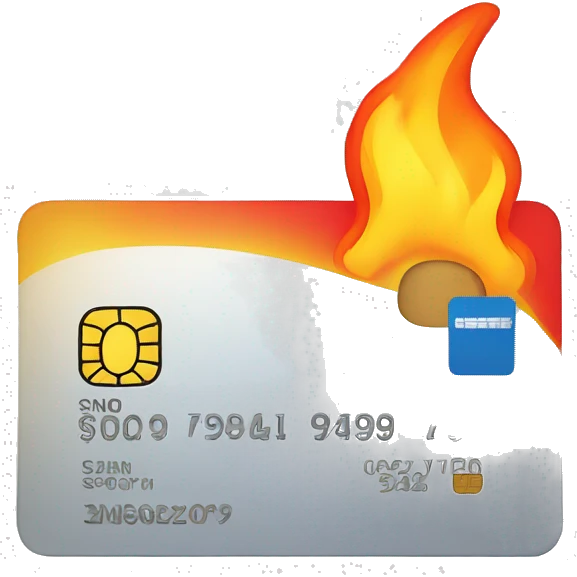 credit card on fire emoji