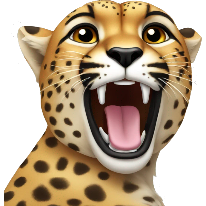 Cheetah blowing a kiss emoji