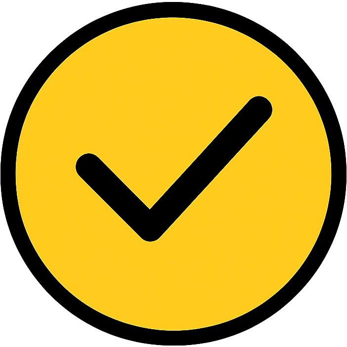 yellow circle with checkmark icon emoji