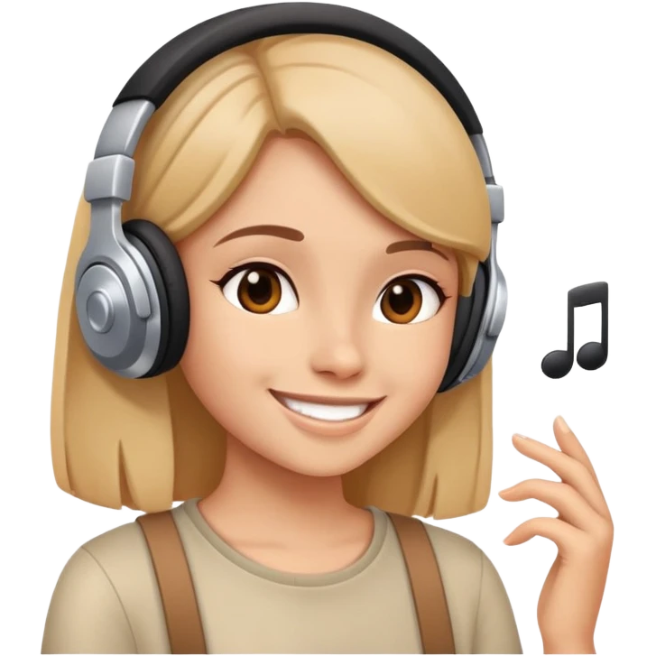 girl listening music emoji