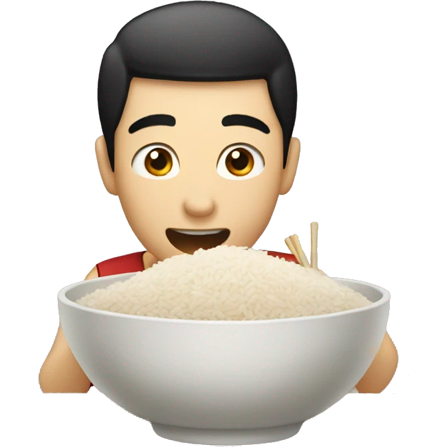 chinesse guys eats rice emoji
