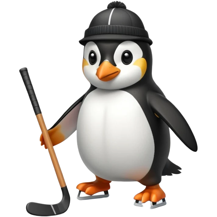 penguin playing hockey wearing Guinness  emoji