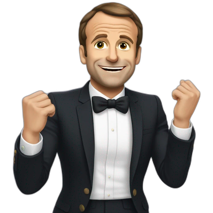 Macron qui fait un dab emoji