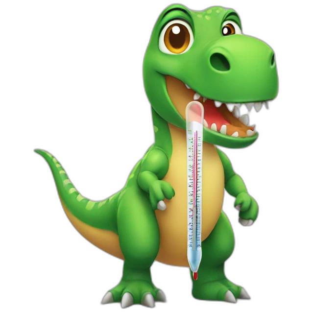 dinosaur with thermometer emoji