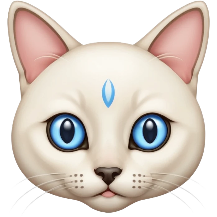 White Siamese cat cross eyed emoji