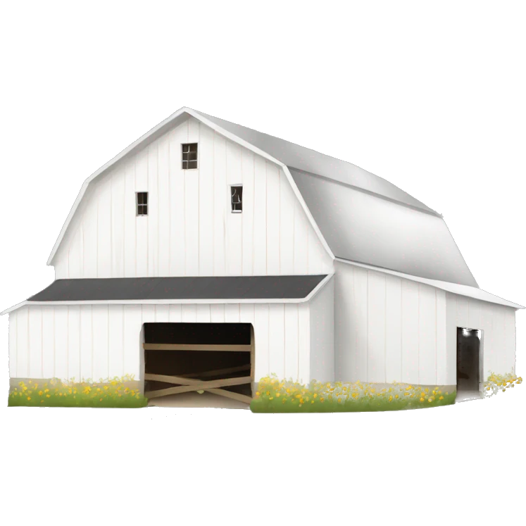 a white barn emoji