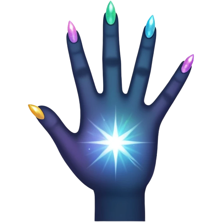 hand silhouette with small sparkles around emoji