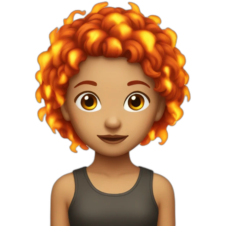 girl with fire hair emoji