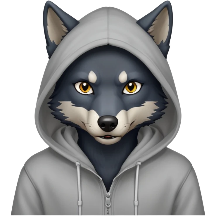 dark wolf in a hoodie with title “I’m not gadzhi” emoji