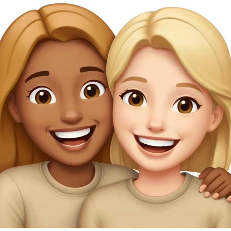 two close friends laughing together emoji