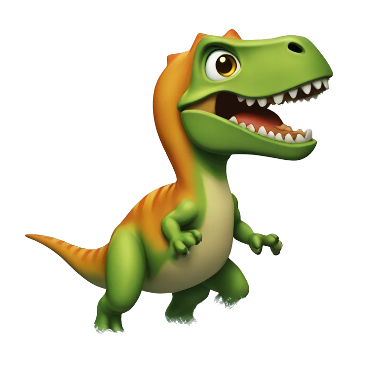 Dinosaurio surfeando emoji