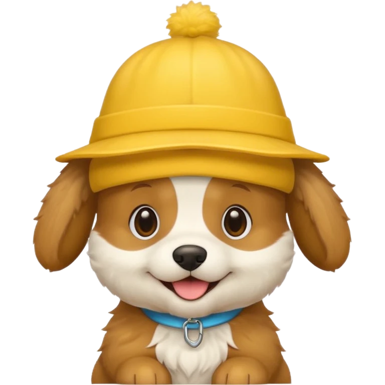 puppy dog with hat yellow emoji
