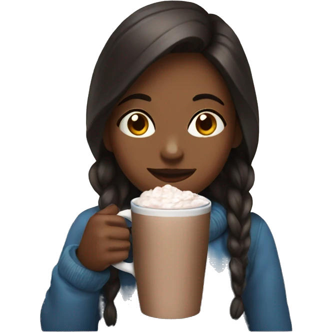 A girl drinking hot chocolate  emoji