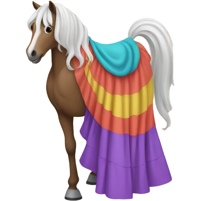 Horse wearing a skirt emoji