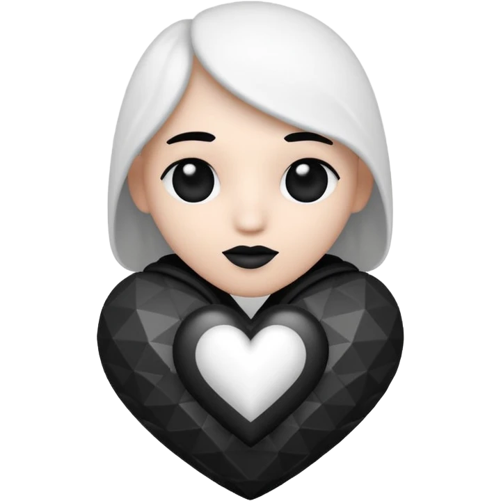can you make an amongus charter made out of white and black hearts emoji