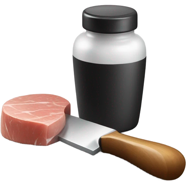 Salt shaker with a butcher knife emoji