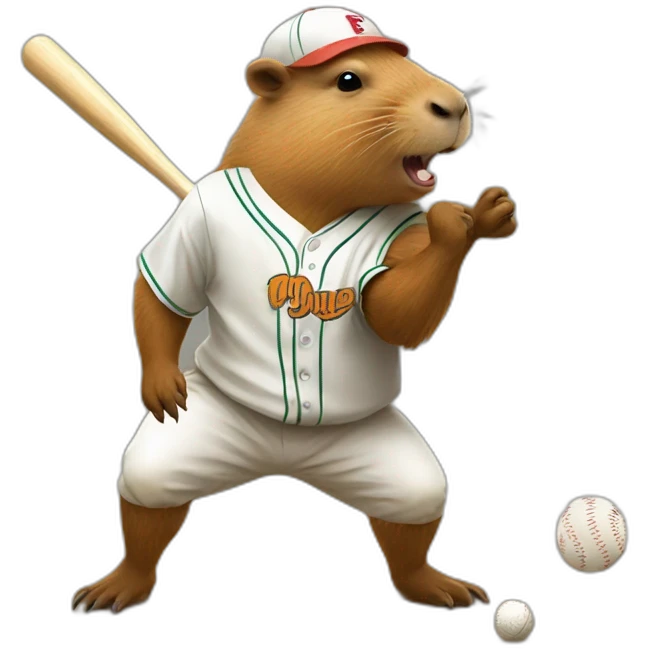 capybara playing baseball emoji
